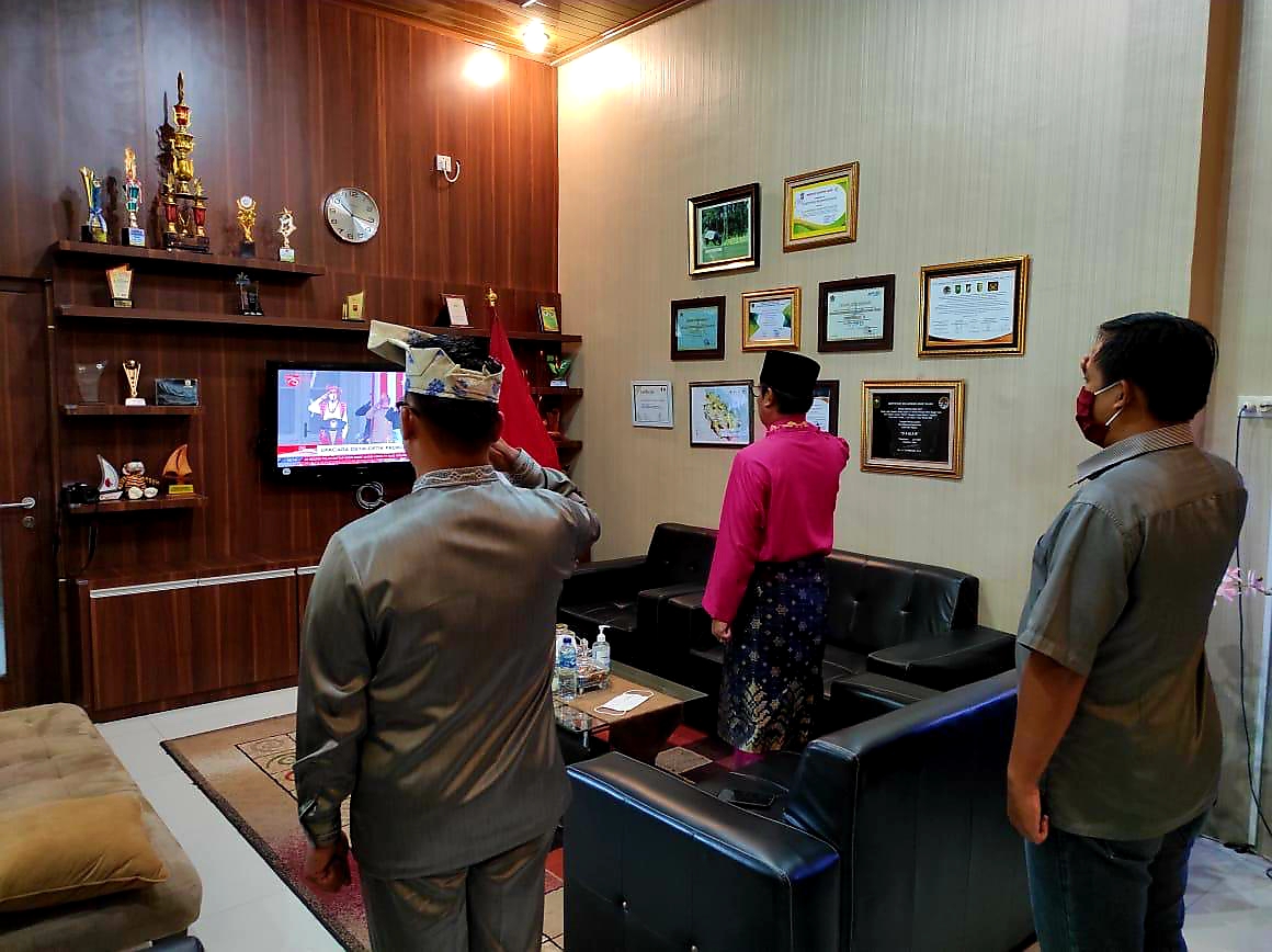 PIMPINAN DAN STAF BALAI BESAR KSDA RIAU MEMPERINGATI HUT RI KE 75 SECARA VIRTUAL