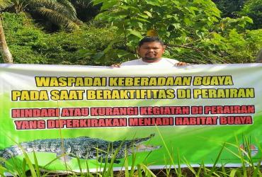 KEMUNCULAN BUAYA DI SUNGAI ROKAN, PETUGAS BALAI BESAR KSDA RIAU SEGERA TURUN MENGIDENTIFIKASI