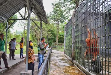 PLT. KEPALA BALAI BESAR KSDA RIAU, IBU FIFIN ARFIANA JOGASARA  KUNJUNGI LEMBAGA KONSERVASI KASANG KULIM