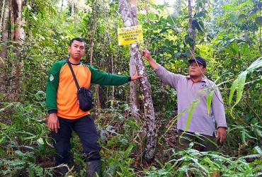 PATROLI PENGAMANAN KAWASAN TEMUKAN ADANYA AKTIVITAS PENGAMBILAN KAYU CEROCOK